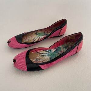 Vintage Y2K Diesel Pink Peep Toe Flats / US 9 / Indie Sleaze Euro Shoes / READ